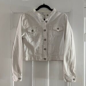 Banana Republic White Cropped Denim Jacket